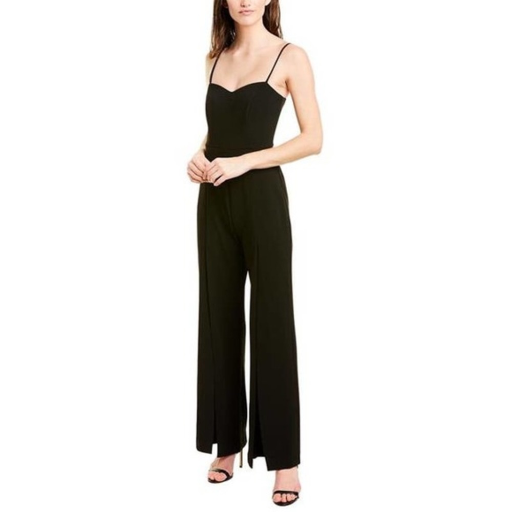 NWT Bebe Black Scuba Jumpsuit with Slits